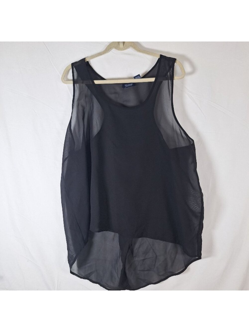 Milage Black Sleeveless Shiffon Shirt size 3x Plus Size